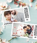 Zwei Briefmarken: Ein glückliches Paar mit Ring und ein frisch verheiratetes Paar.
